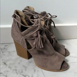 Women's Peep-Toe Block Heel Booties
